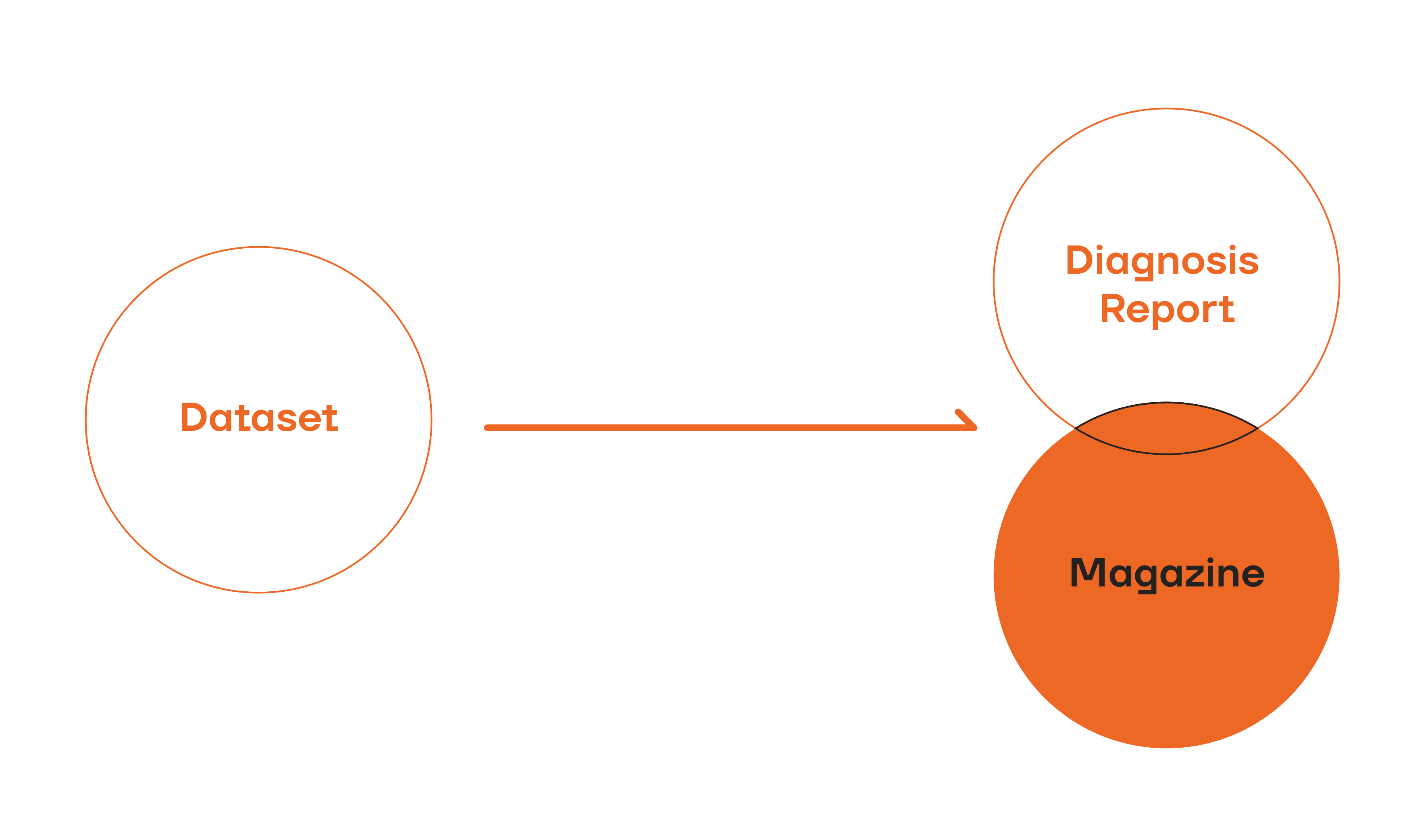 dataset into common area between diagnosis report and magazine